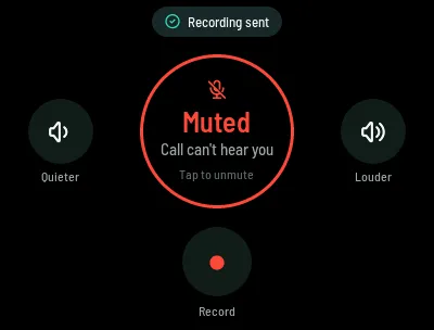 Home with the microphones muted: the dial reads Mic off